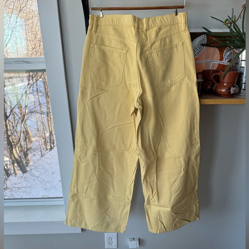 GAP Butter Yellow Baggy Mid Rise Wide Leg Jean in Ultrasoft Denim Sz 29 8 NEW - Picture 8 of 13